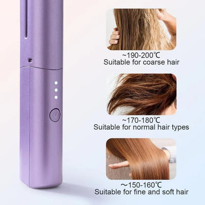 Cordless Ionic Hair Straightener and Curler Comb