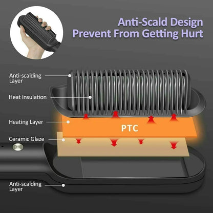 2-in-1 Negative Ion Hair Straightener Comb